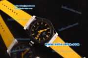 Hublot Classic Fusion Asia 2813 Automatic Steel case with Yellow Stick Markers PVD Bezel and Black Dial