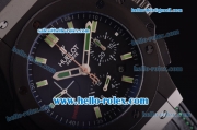 Hublot Big Bang Swiss Valjoux 7750 Automatic Movement PVD Case with Black Dial - Green Markers