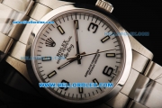 Rolex Oyster Perpetual Air-King Automatic Movement Full Steel with White Dial and Black Arabic Numerals