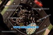 Richard Mille RM35-01 Japanese Miyota 9015 Automatic Carbon Fiber Case Skeleton Dial With Dots Markers Camouflage Rubber Strap - 1:1 Original( KV)