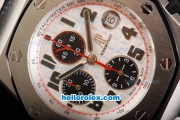 Audemars Piguet Royal Oak Offshore Panda Themes Swiss Valjoux 7750 Automatic Movement Full Steel with White Grid Dial and Black Numeral Markers-Big Calendar