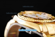 Rolex Yachtmaster Swiss ETA 2836 Automatic Movement Full Gold Case/Strap with White Dial and Black Round Hour Marker