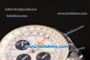 Breitling Navitimer 01 Chrono Swiss Valjoux 7750 Automatic Full Steel with White Dial and Stick Markers - 1:1 Original Best Edition