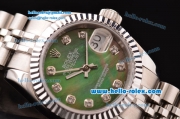 Rolex Datejust Lady 2813 Automatic Steel Case withStianless Steel Strap and Grey MOP Dial ETA Coating