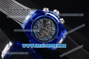 Hublot Big Bang UNICO Sapphire Blue Miyota Quartz Sapphire Crystal Case with Skeleton Dial and Black Rubber Strap Stick/Arabic Numeral Markers