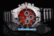 Ferrari working Chronograph Quartz Movement with Red Dial and SS Strap