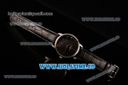 Vacheron Constantin Patrimony Miyota 9015 Automatic Steel Case with Black Dial Black Leather Strap and Stick Markers (GF)