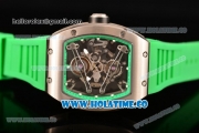 Richard Mille RM 038 Asia Automatic Steel Case with Skeleton Dial and Green Inner Bezel