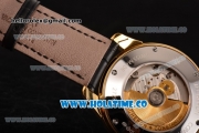 Vacheron Constantin Patrimony Tourbillon Miyota 9015 Automatic Yellow Gold Case with Beige Dial and Black Leather Strap (YR)