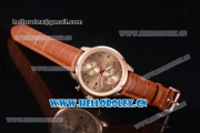 IWC Portugieser Yacht Club Asia ST25 Automatic Rose Gold Case with Rose Gold Dial Arabic Numeral Markers and Brown Leather Strap