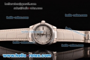 Rolex Day-Date Asia 2813 Automatic Steel Case with White Leather Strap Stick Markers and White Dial