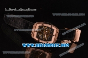 Hublot MP-06 Senna Champion 88 Chrono Miyota Quartz Rose Gold Case with Skeleton Dial and Black Leather Strap