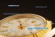 Rolex Datejust II Swiss ETA 2836 Automatic Full Steel with Yellow Gold Bezel and White Dial-Stick Markers