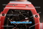 Richard Mille RM 67-02 Miyota 9015 Automatic PVD Case with Black Dial and White Nylon Strap