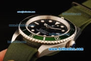 Rolex Submariner X Limited Edition Rolex 3135 Automatic Movement Steel Case with Black Dial and Green Nylon Strap