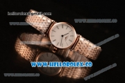 Longines La Grande Classique SWISS QUARTZ Rose Gold Case with White Dial Roman Numeral Markers and Rose Gold Bracelet