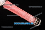 Cartier Ballon Bleu De Small Swiss Quartz Steel Case with White Dial Black Roman Numeral Markers and Pink Leather Strap
