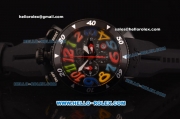 Gaga Milano Chrono 48 Miyota OS20 Quartz PVD Case with Black Dial and Colorful Numeral Markers