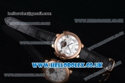 Cartier Ballon Bleu De Tourbillon Asia ST25 Automatic Rose Gold Case with Silver Dial and Black Leather Strap