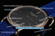 Patek Philippe Calatrava Miyota OS2035 Quartz Steel Case with Blue Dial and Stick Markers