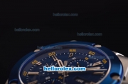 IWC Ingenieur Doppelchronograph Asia ST17 Automatic Steel Case with Blue Bezel and Blue Dial - 7750 Coating