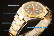 Rolex Datejust II Swiss ETA 2836 Automatic Full Steel with Yellow Gold Bezel and Black Dial-Stick Markers/Two Tone Strap