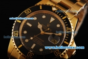 Rolex Submariner Automatic Movement Full Gold with Black Dial and Black Bezel