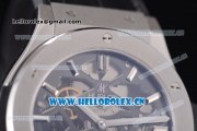 Hublot Classic Fusion Tourbillon Asia 3836 Automatic Steel Case with Skeleton Dial and Grey Leather Strap