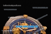 Breitling Chronomat Evolution Swiss Valjoux 7750 Automatic Steel Case with Blue Dial and Yellow Gold Arabic Numeral Markers (BP)