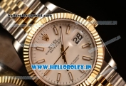 Rolex Datejust 37mm Swiss ETA 2836 Automatic Two Tone with White Dial and Stick Markers