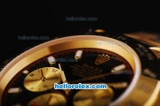 Rolex Daytona Oyster Perpetual Date Automatic Full Gold with Black Dial and White Marking