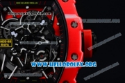 1:1 Richard Mille RM 35-02 RAFAEL NADA Japanese Miyota 9015 Automatic Red PVD Case with Skeleton Dial Red Crown/Rubber Strap