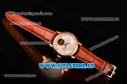 Vacheron Constantin Malte Tourbillon Asia Automatic Rose Gold Case with White Dial Brown Leather Strap - Stick Markers