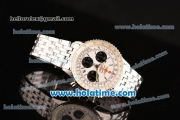 Breitling Navitimer 01 Chrono Swiss Valjoux 7750 Automatic Full Steel with White Dial and Stick Markers - 1:1 Original Best Edition