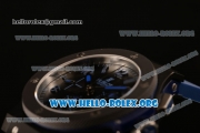 Hublot Big Bang Chronograph Swiss Valjoux 7750 Automatic PVD Case with Blue Dial and Blue Rubber Strap (YF)