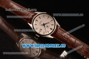 Tag Heuer Carrera Calibre 5 wiss ETA 2824 Automatic Steel Case with White Dial Stick Markers and Brown Leather Strap