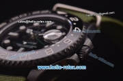 Rolex GMT-Master Pro-Hunter Swiss ETA 2836 Automatic Movement PVD Case with Black Dial-White Markers and Green Nylon Strap