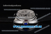 Cartier Cle de Cartier Asia ST16 Automatic Steel Case with White Dial White Second Hand and Black Leather Strap