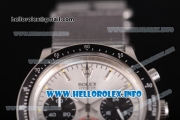 Rolex Daytona Vintage Edition Miyota Quartz Steel Case with Grey Nylon Strap Stick Markers and Silver Dial (GF)
