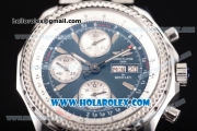 Breitling Bentley Motors Chrono Swiss Valjoux 7750 Automatic Steel Case/Bracelet with Blue Dial and Silver Stick Markers (BP)