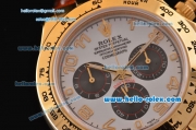 Rolex Daytona Chronograph Swiss Valjoux 7750 Auotmaitc Gold Case with Gold Numeral Markers
