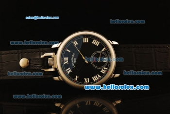 Chopard L.U.C Asia 6498 Manual Winding Steel Case with Black Dial and Black Leather Strap