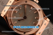 Hublot Classic Fusion 9015 Auto Rose Gold Case with Grey Dial and Grey Leather Strap