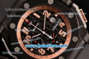 Audemars Piguet Royal Oak Offshore Arnold Schwarzenegger The Legacy Chronograph Swiss Valjoux 7750 Automatic PVD Case with Black Leather Strap and Numeral Markers (Z)