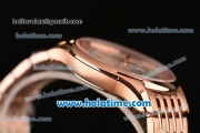 Omega De Ville Co-Axial Chronograph VK Quartz Movement Rose Gold Case and Strap with Silver Dial