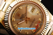 Rolex Day-Date II Automatic Movement Full Gold with Gold Dial and Diamond Markers