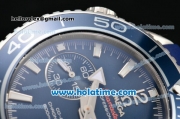 Omega Seamaster Planet Ocean 600 M Co-Axial Chrono Clone 9300 Automatic Steel Case with Blue Dial White Markers and Blue Rubber Strap - 1:1 Original (AT)