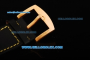 U-BOAT Italo Fontana Flightdeck Quartz Movement Rose Gold Case with Black Carbon Dial and Yellow Number Marking-Small Calendar