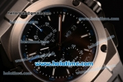 IWC Ingenieur Chrono Swiss Valjoux 7750 Automatic Titanium Case with Black Dial Black Rubber Strap and White Stick Markers - 1:1 Original (K)