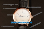 Girard Perregaux 1966 9015 Auto Rose Gold Case with White Dial and Black Leather Strap